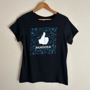 Pandora Radio Tee with Thumbs-Up logo 100% cotton | women’s large